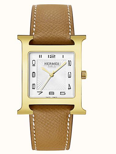 (image for) Hermes Heure H Replica W036842WW00 Yellow-gold plated steel watch